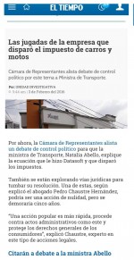 Chaustre Abogados en El Tiempo febrero 3 de 2016